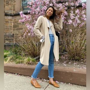tan midi jacket